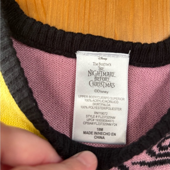 Disney's The Nightmare Before Christmas Sally Costume Sweater Dress Size 18M - Picture 3 of 3